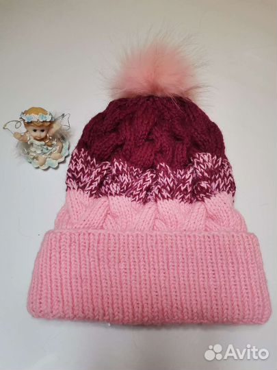 Шапка с градиентом ручная работа