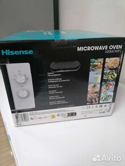 Новая микроволновая печь чёрная Hisense H20mowp1