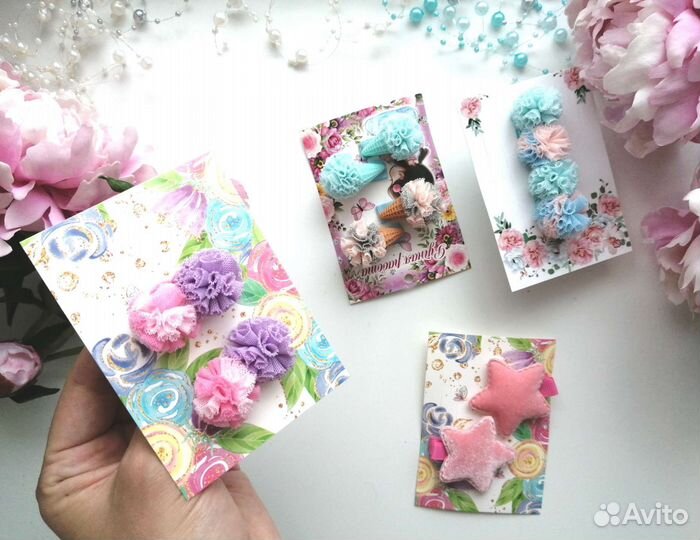 Заколки, резиночки, для девочек, подарочный набор