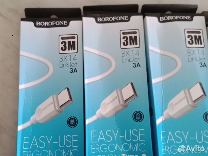 Провод зарядки type-c 3 метра новый