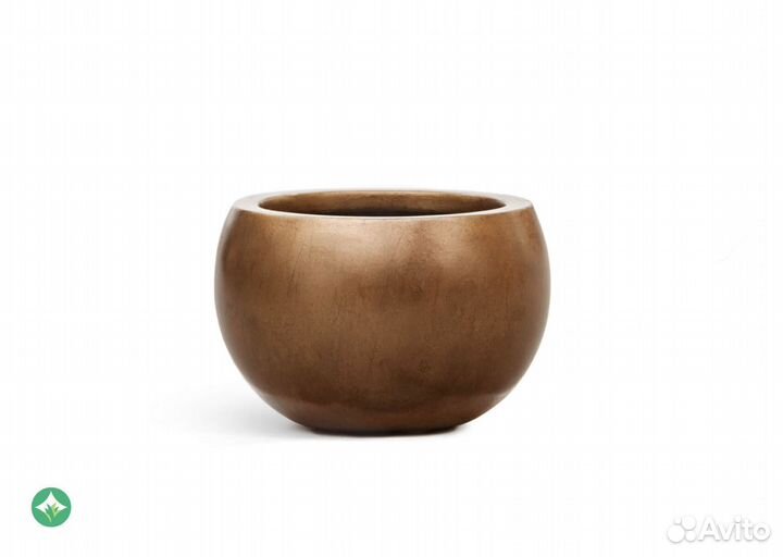 Кашпо Полусфера Золото Матовое