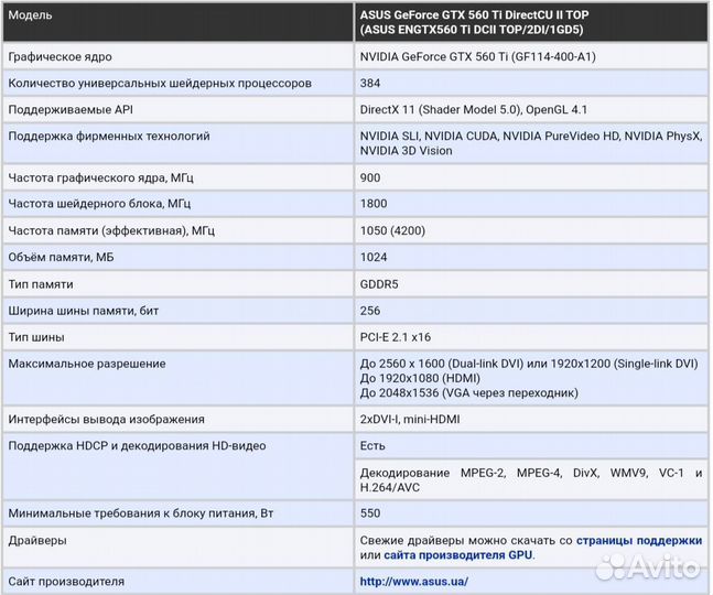 Видеокарта GTX 560 ti