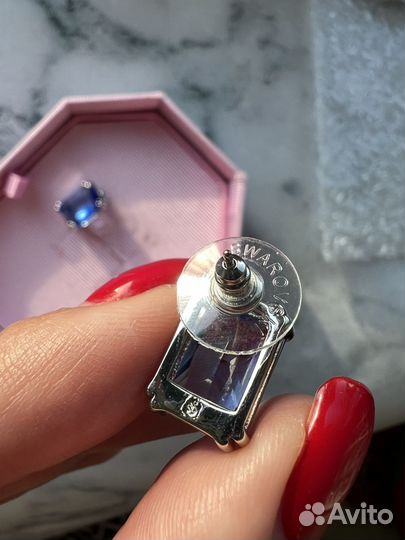 Серьги пусеты-гвоздики Swarovski Millenia синие