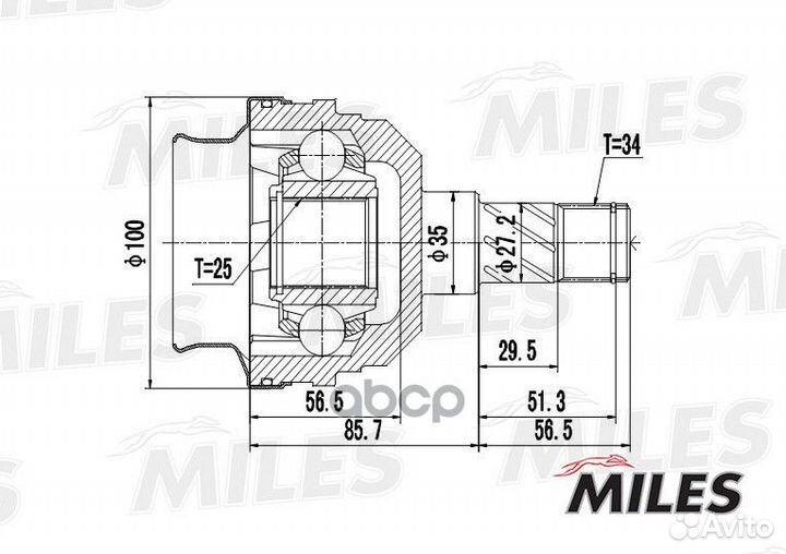 ШРУС opel astra F/kadett D/E/vectra A 1.6D-2.5