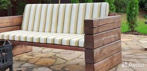 Скамья садовая деревянная, диван уличный