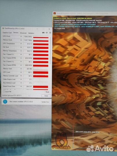 Видеокарта rtx 3070ti kfa2 на гарантии