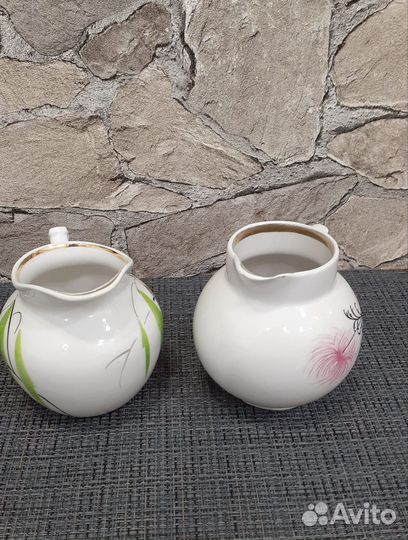 Молочник, сливочник дулёво,блюдце лфз