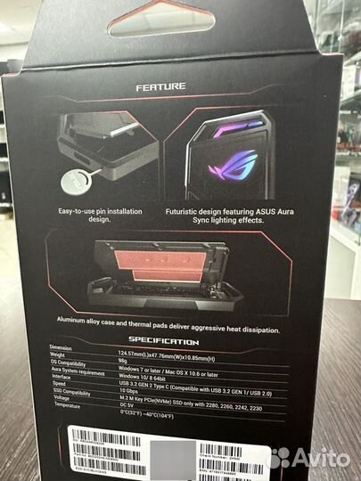 M.2 Внешний бокс asus ROG Strix Arion M2