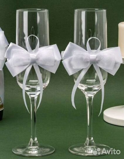 Украшение для свадебного бокала