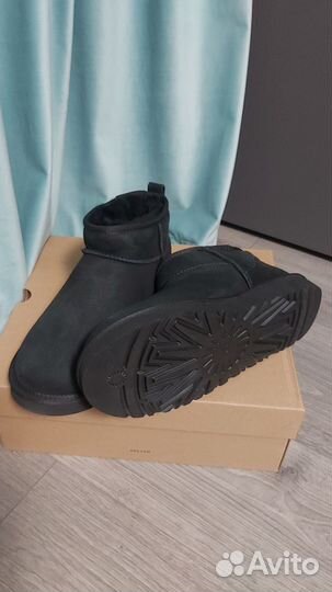 Угги мужские UGG Classic Ultra Mini Black 43р 28см