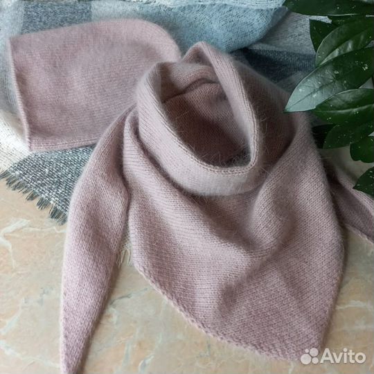 Комплект Шапка и Косынка из ангоры