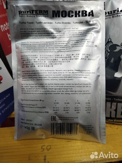 Спиртовые турбо дрожжи Москва мелкий опт