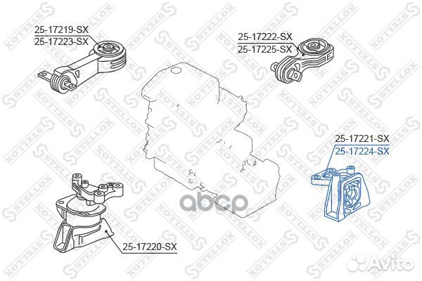 25-17224-SX подушка двигателя передняя левая H