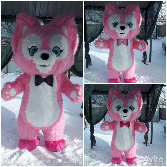 Белый мишка, лисичка и панда поздравление