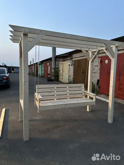 Качели деревянные