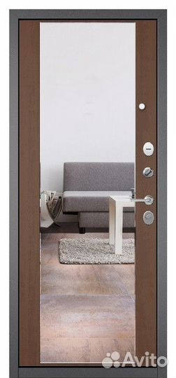 Входные металлические двери с зеркалом