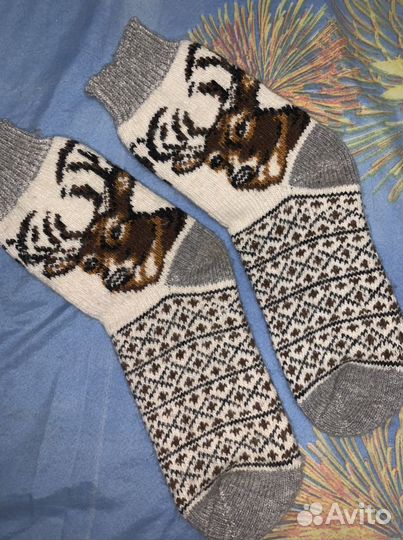 Носки шерстяные, вязаные