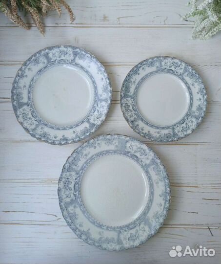 Антикварный Wedgwood, 1890 год, 3 тарелки