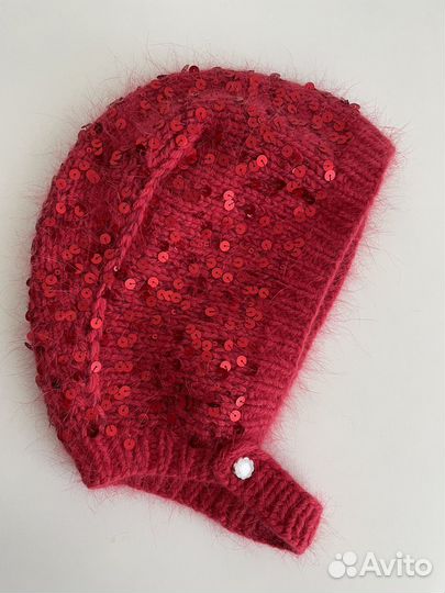 Чепчик вязаный с пайетками