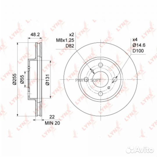 Lynxauto BN1151 Диск тормозной перед