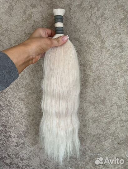 Волосы блонд волна натуральные 50 см