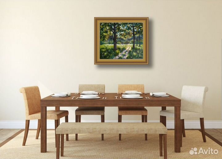 Картина маслом Летний пейзаж Дорога к детству