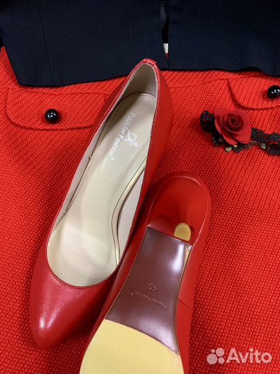 Добавь красной помады: туфли Red кожа 39/Юбка 44