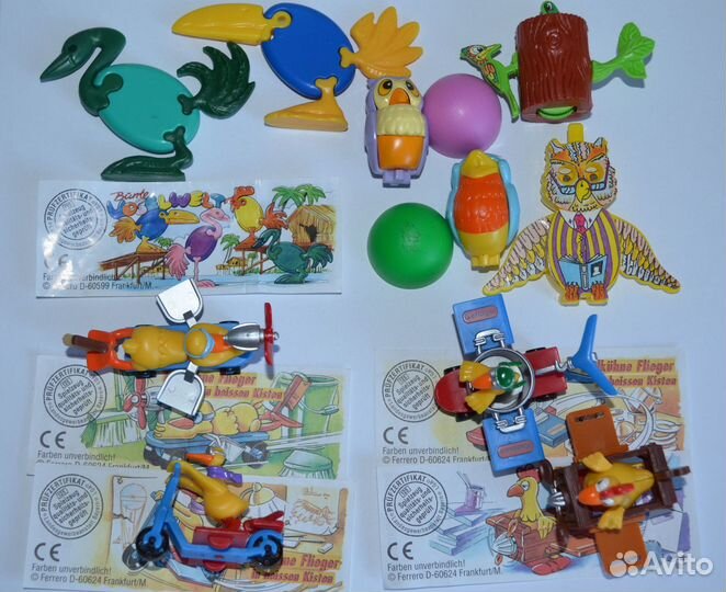 Игрушки Киндер немецкие. Птицы
