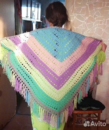 Платок шаль вязаный крючком