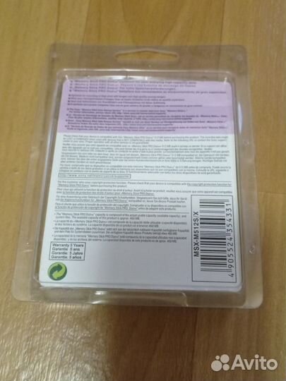 Карта памяти Memory Stick Pro Duo 512 Мб