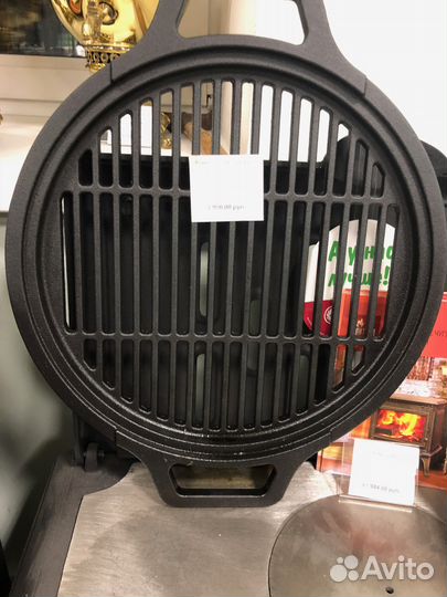 Решетка гриль, чугунная 380 мм с ручками