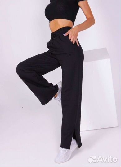 Брюки палаццо черные