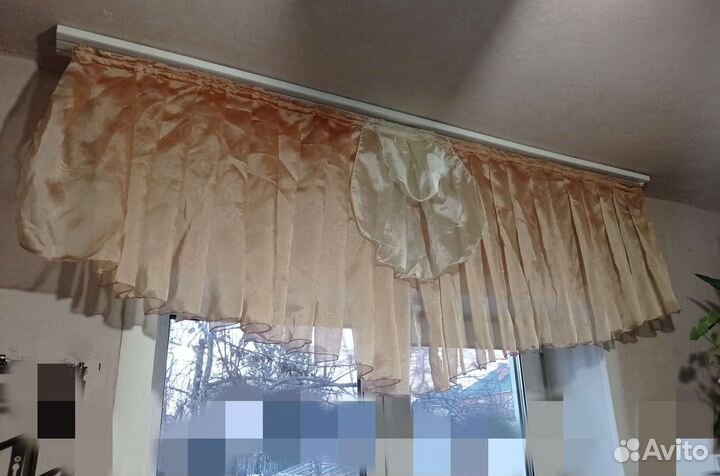 Занавеска короткая рыжая