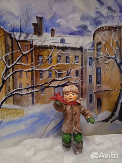 Ватная ёлочная игрушка 