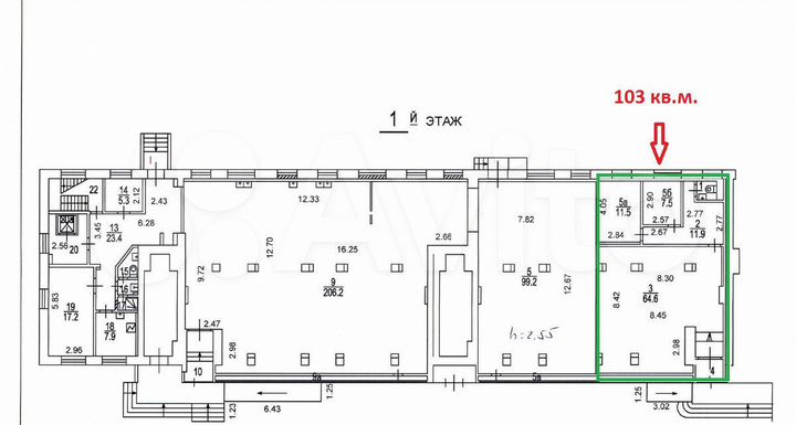 Сдам торговое помещение, 103 м²