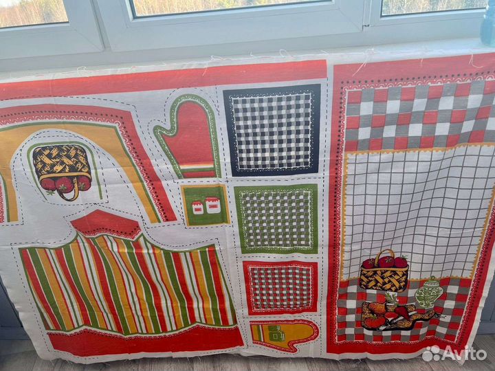 Новый набор для шитья фартука и полотенец СССР лен