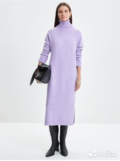 Трикотажное теплое платье