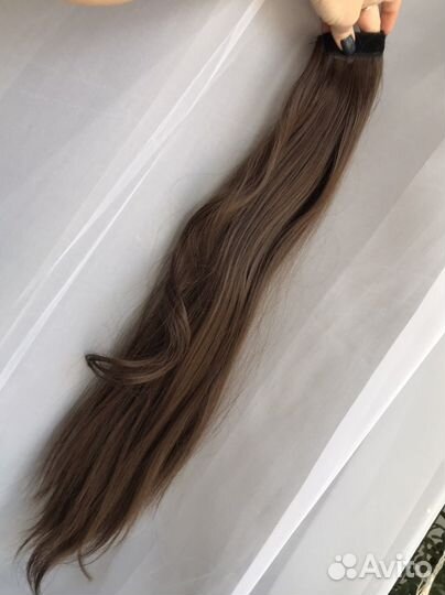 Хвост из волос 60 см. прямой на ленте