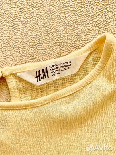 Платье детское H&M новогоднее желтое 134 140