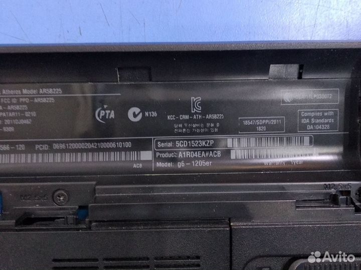 Ноутбук hp pavilion g6 на запчасти