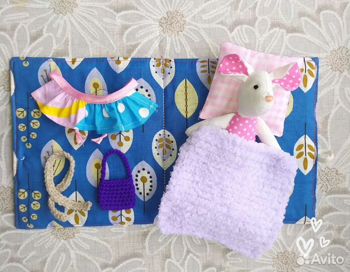 Воротник съемный и мышка текстильная в домике