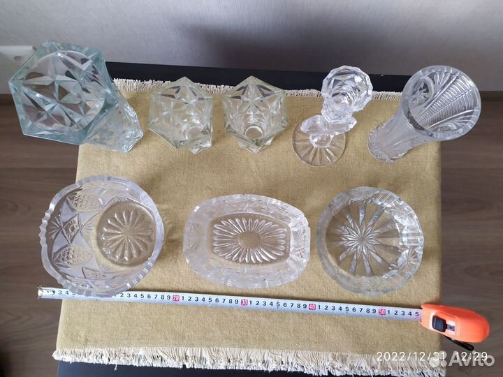Стекло и хрусталь СССР: вазы, конфетницы