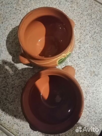 Глиняный горшочек 2 шт
