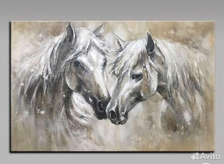 Картина маслом на холсте лошадь