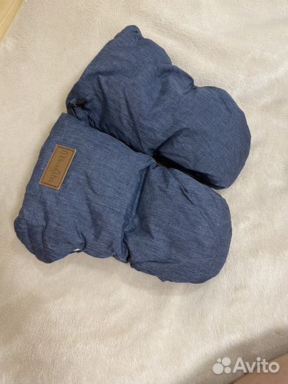 Варежки на пуху для коляски муфта