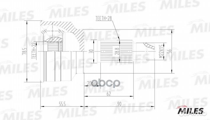 ШРУС наружный GA20192 Miles