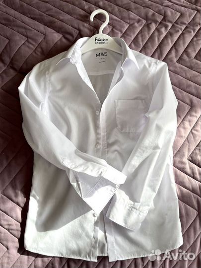 Рубашка белая, новая mark&spencer, 9-10 лет