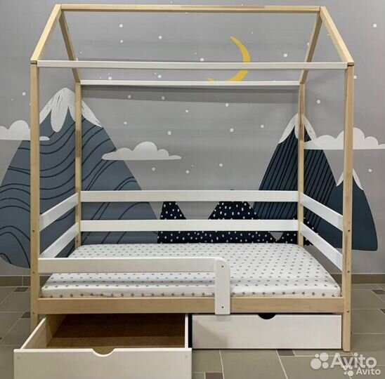 Кровать домик комбинированная 160х80