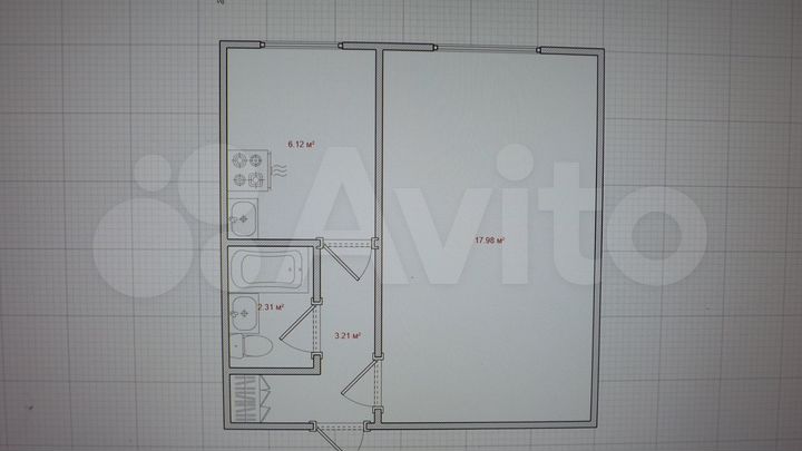 1-к. квартира, 39,1 м², 1/5 эт.