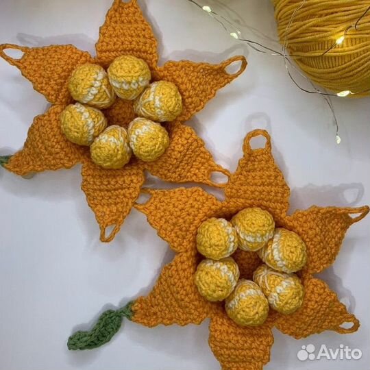 Мастер класс по вязанию, мандарин с дольками